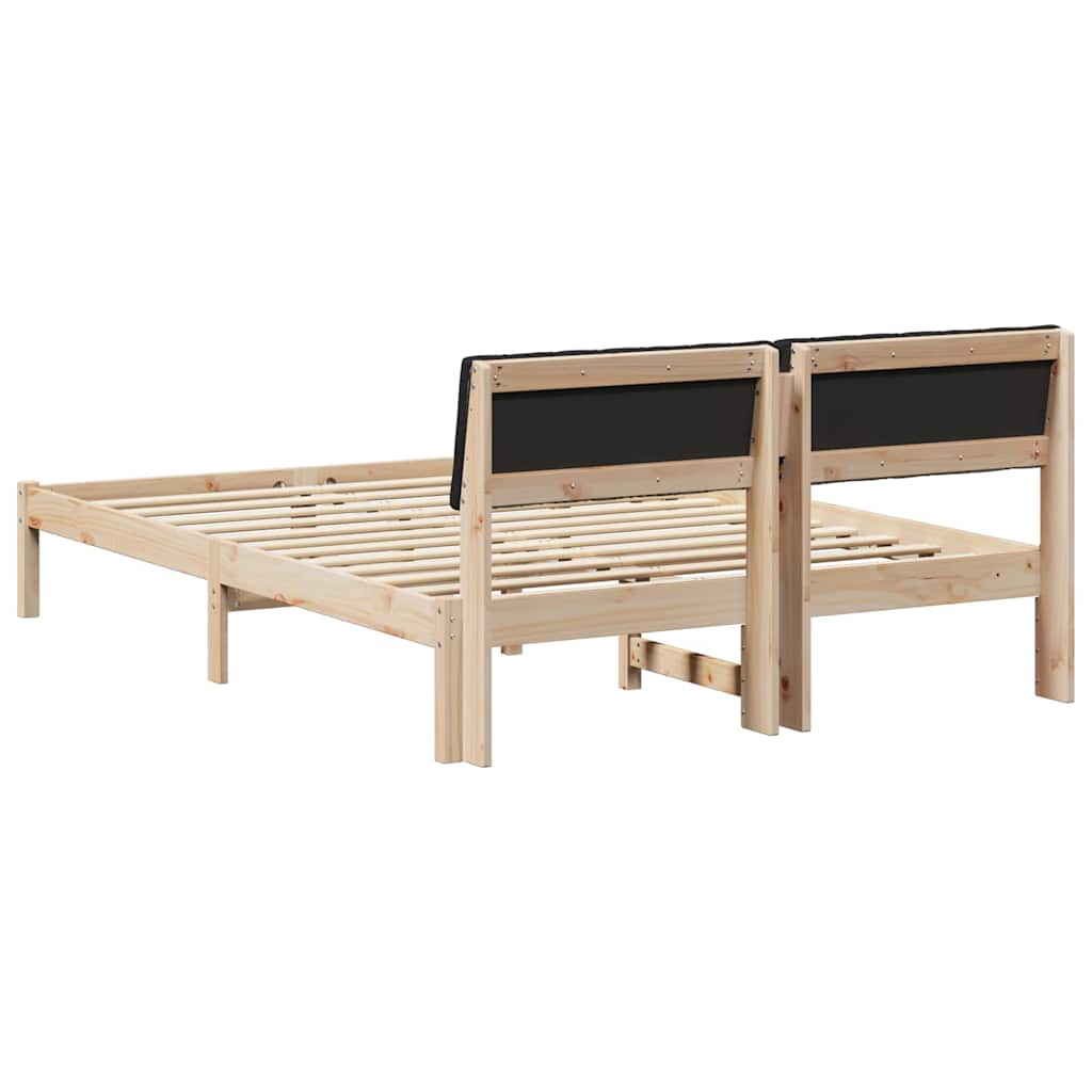 Bedframe Bruin en zwart 135 x 190 cm Massief grenenhout is nu te koop bij PeponiXL, paradijselijk wonen!