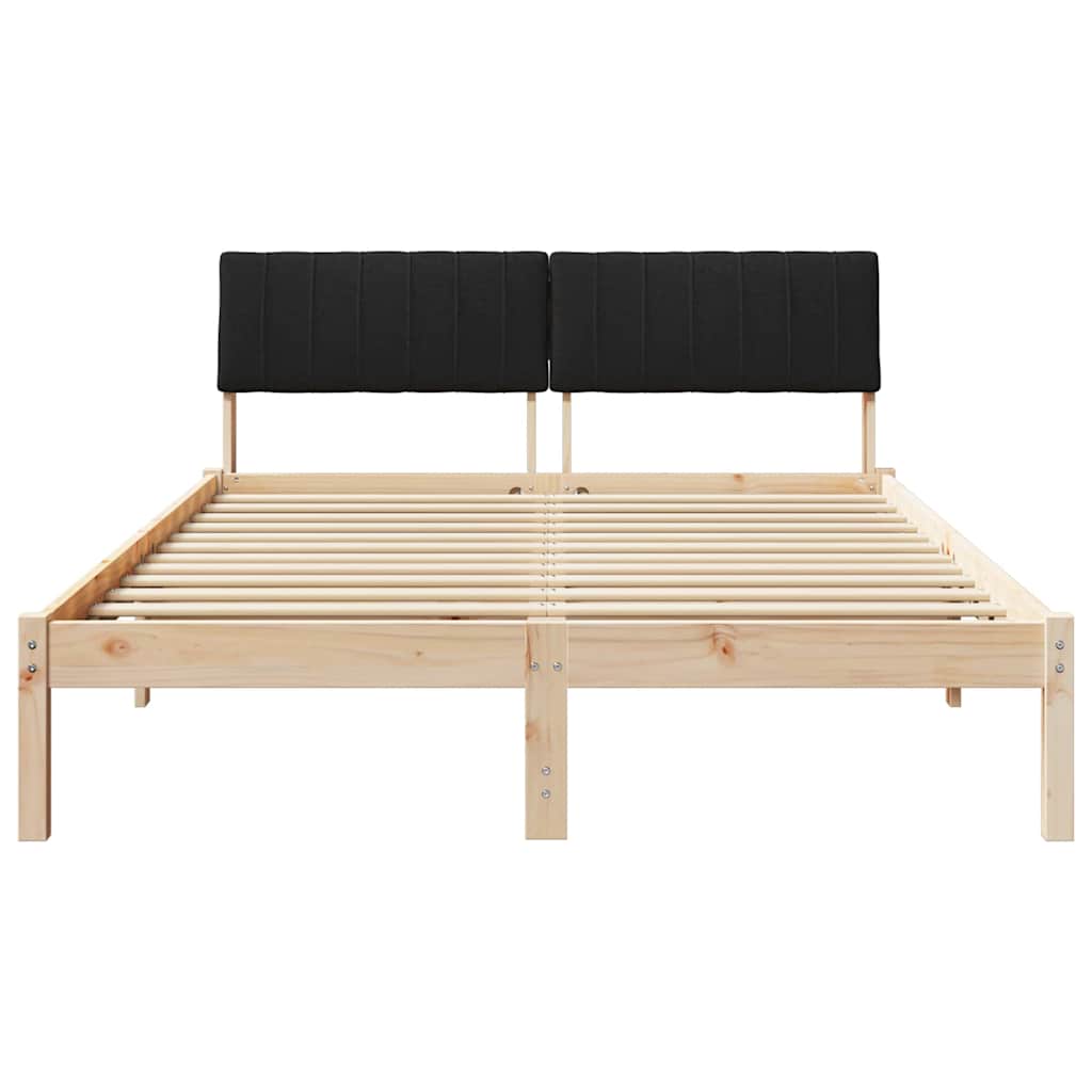 Bedframe Bruin en zwart 135 x 190 cm Massief grenenhout is nu te koop bij PeponiXL, paradijselijk wonen!