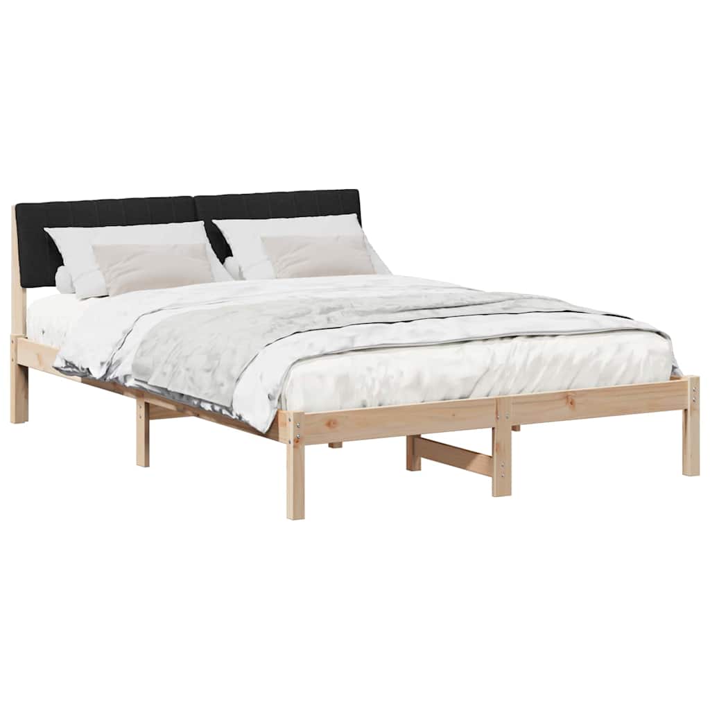 Bedframe Bruin en zwart 135 x 190 cm Massief grenenhout is nu te koop bij PeponiXL, paradijselijk wonen!