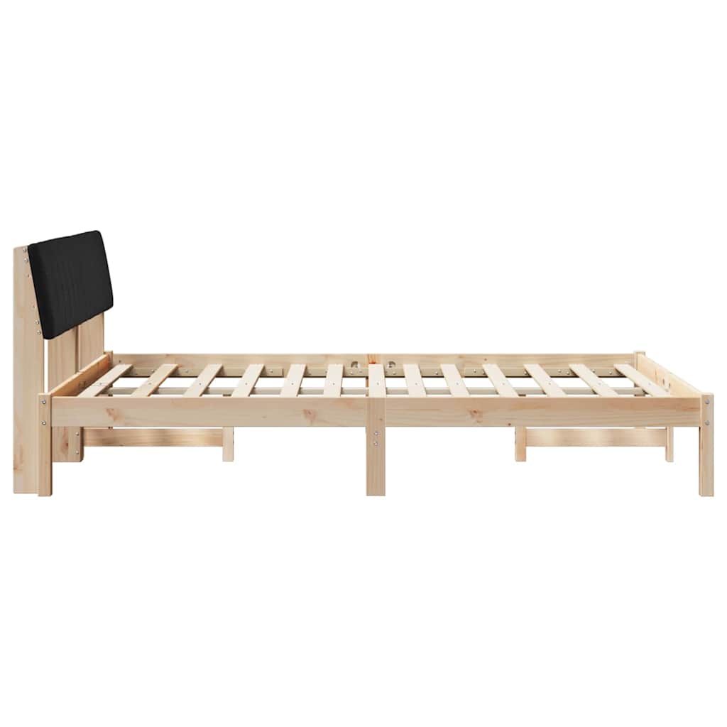 Bedframe Bruin en zwart 135 x 190 cm Massief grenenhout is nu te koop bij PeponiXL, paradijselijk wonen!