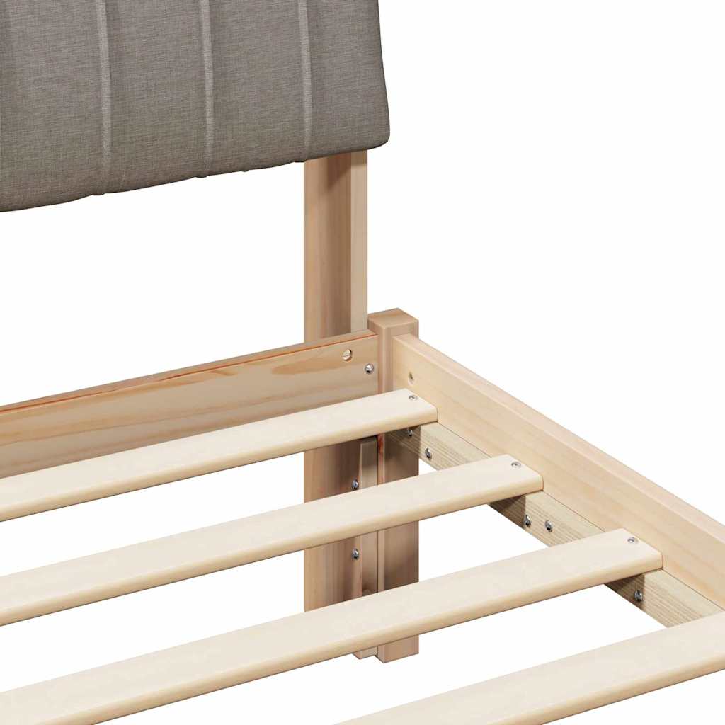 Bedframe Bruin en taupe 135 x 190 cm Massief grenenhout is nu te koop bij PeponiXL, paradijselijk wonen!