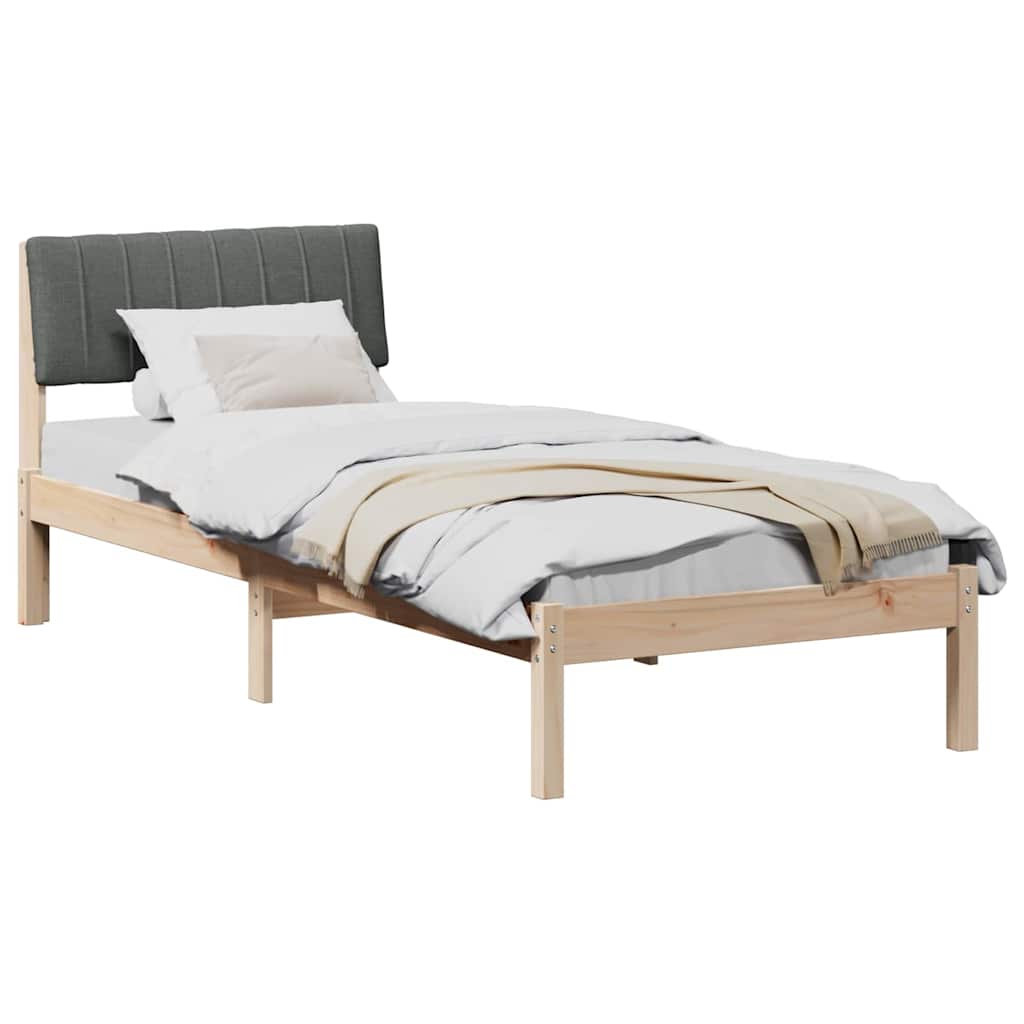 Bedframe Bruin en donkergrijs 75 x 190 cm Massief grenenhout is nu te koop bij PeponiXL, paradijselijk wonen!