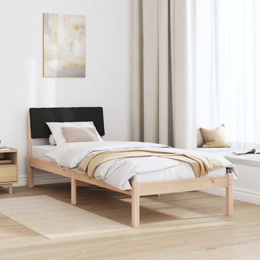 Bedframe Bruin en zwart 75 x 190 cm Massief grenenhout is nu te koop bij PeponiXL, paradijselijk wonen!