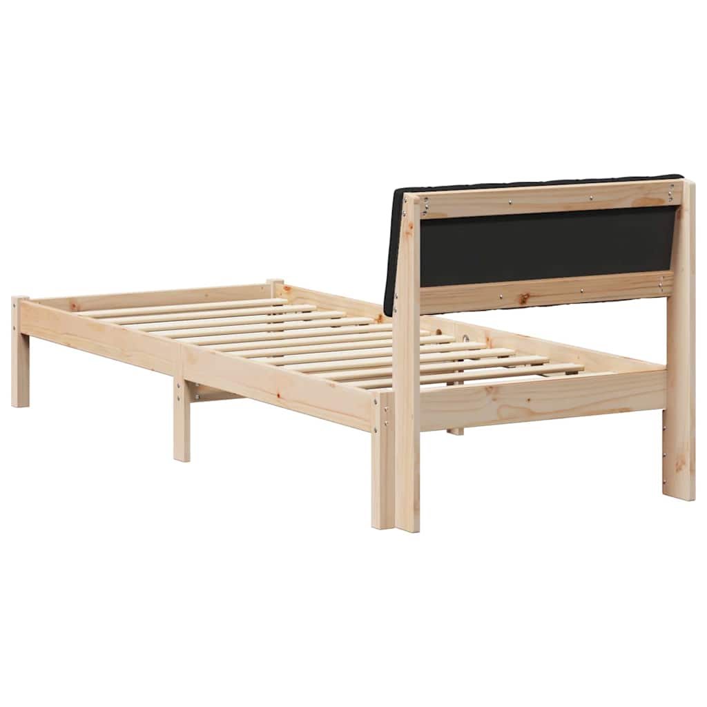 Bedframe Bruin en zwart 75 x 190 cm Massief grenenhout is nu te koop bij PeponiXL, paradijselijk wonen!