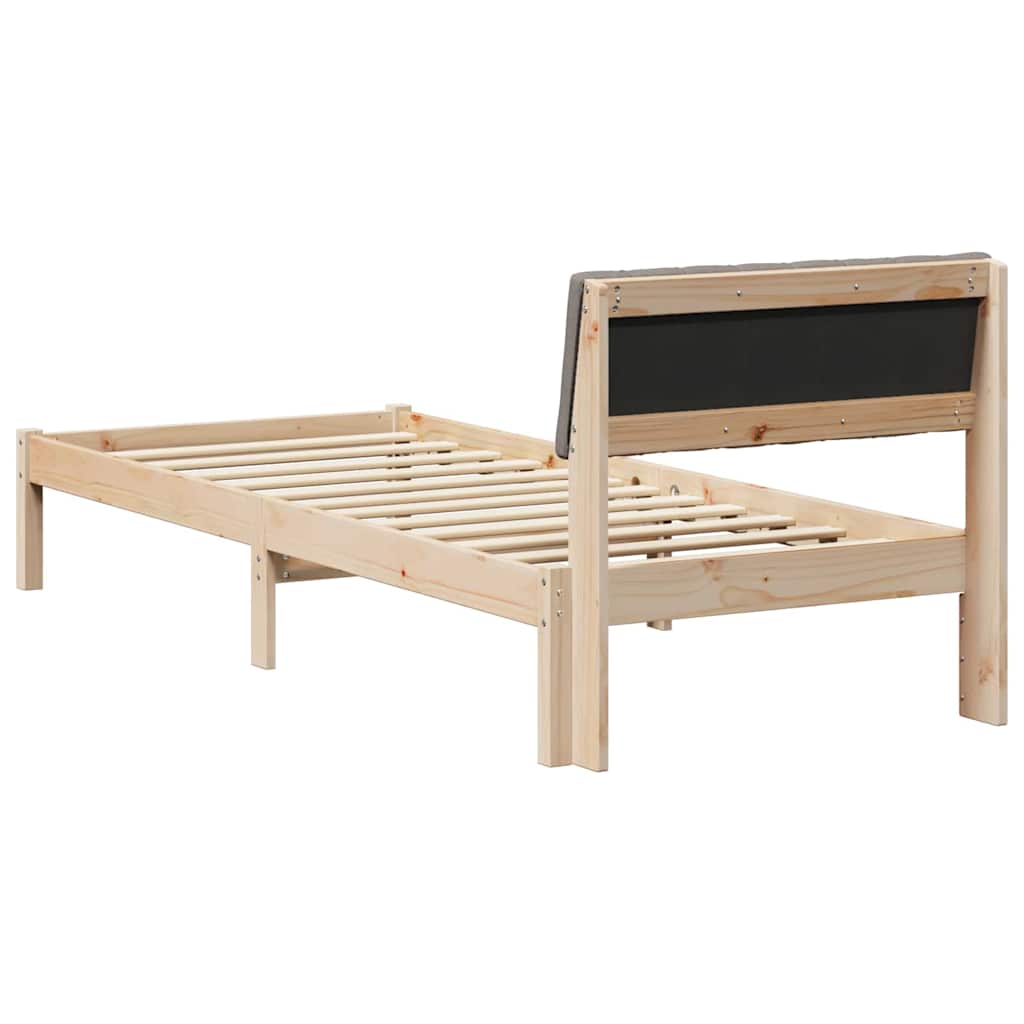 Bedframe Bruin en taupe 75 x 190 cm Massief grenenhout is nu te koop bij PeponiXL, paradijselijk wonen!