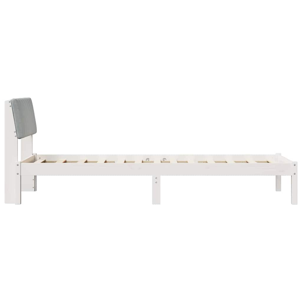 Bedframe Wit en lichtgrijs 75 x 190 cm Massief grenenhout is nu te koop bij PeponiXL, paradijselijk wonen!
