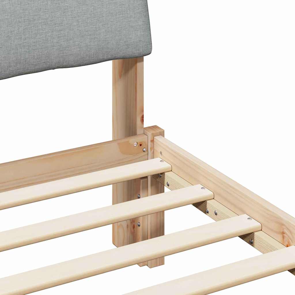 Bedframe Bruin en lichtgrijs 100 x 200 cm Massief grenenhout is nu te koop bij PeponiXL, paradijselijk wonen!