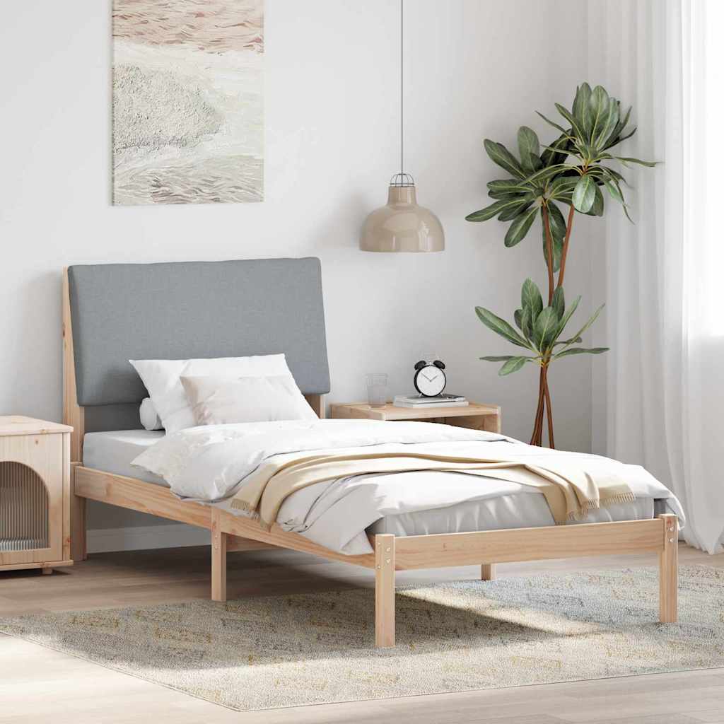 Bedframe Bruin en lichtgrijs 100 x 200 cm Massief grenenhout is nu te koop bij PeponiXL, paradijselijk wonen!