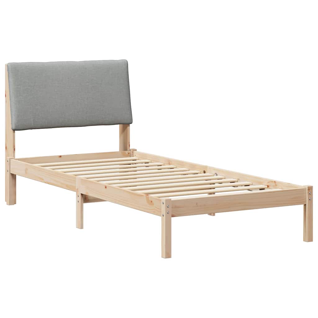 Bedframe Bruin en lichtgrijs 100 x 200 cm Massief grenenhout is nu te koop bij PeponiXL, paradijselijk wonen!