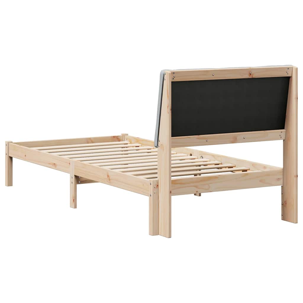 Bedframe Bruin en lichtgrijs 100 x 200 cm Massief grenenhout is nu te koop bij PeponiXL, paradijselijk wonen!