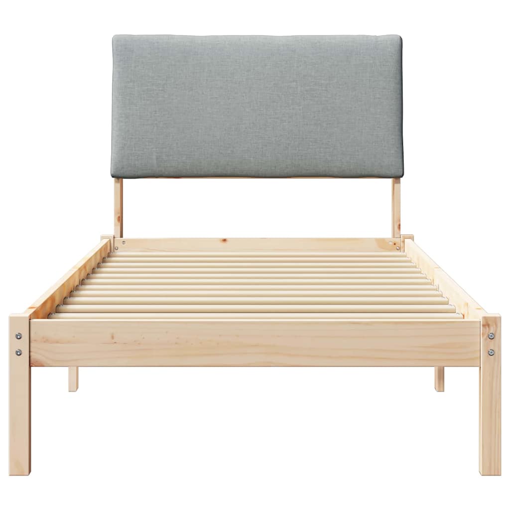 Bedframe Bruin en lichtgrijs 100 x 200 cm Massief grenenhout is nu te koop bij PeponiXL, paradijselijk wonen!