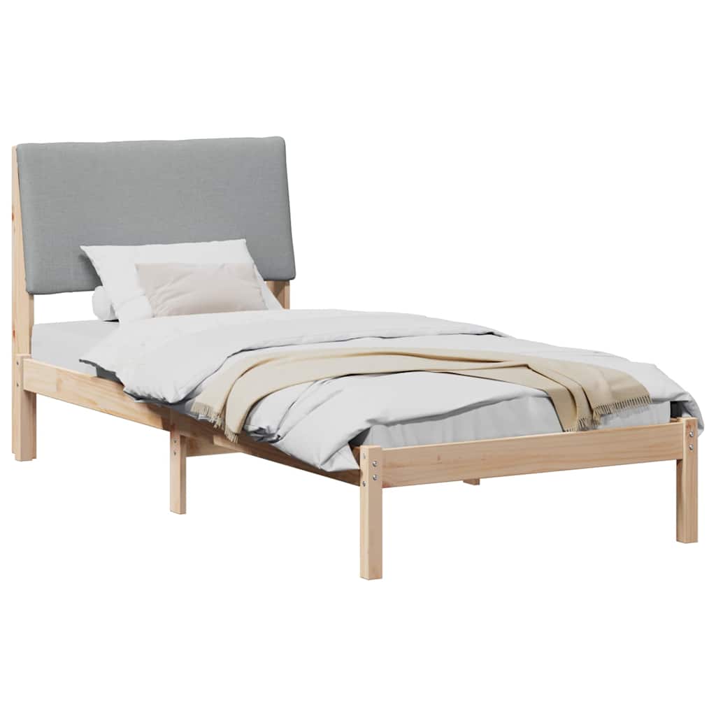 Bedframe Bruin en lichtgrijs 100 x 200 cm Massief grenenhout is nu te koop bij PeponiXL, paradijselijk wonen!