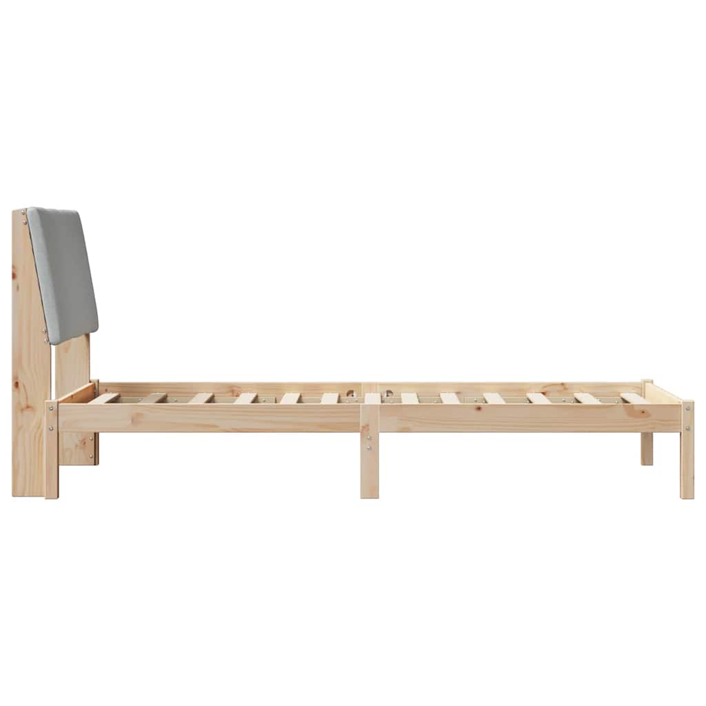 Bedframe Bruin en lichtgrijs 100 x 200 cm Massief grenenhout is nu te koop bij PeponiXL, paradijselijk wonen!