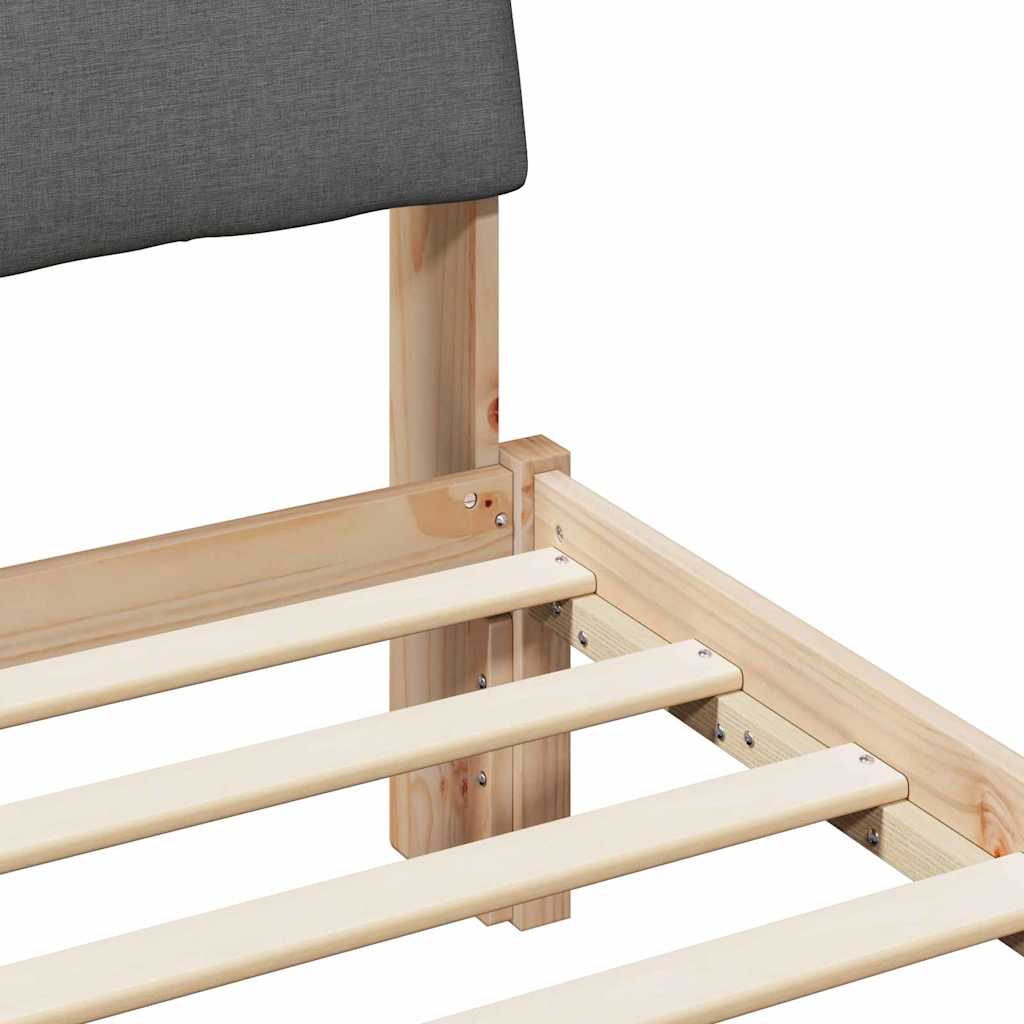 Bedframe Bruin en donkergrijs 100 x 200 cm Massief grenenhout is nu te koop bij PeponiXL, paradijselijk wonen!