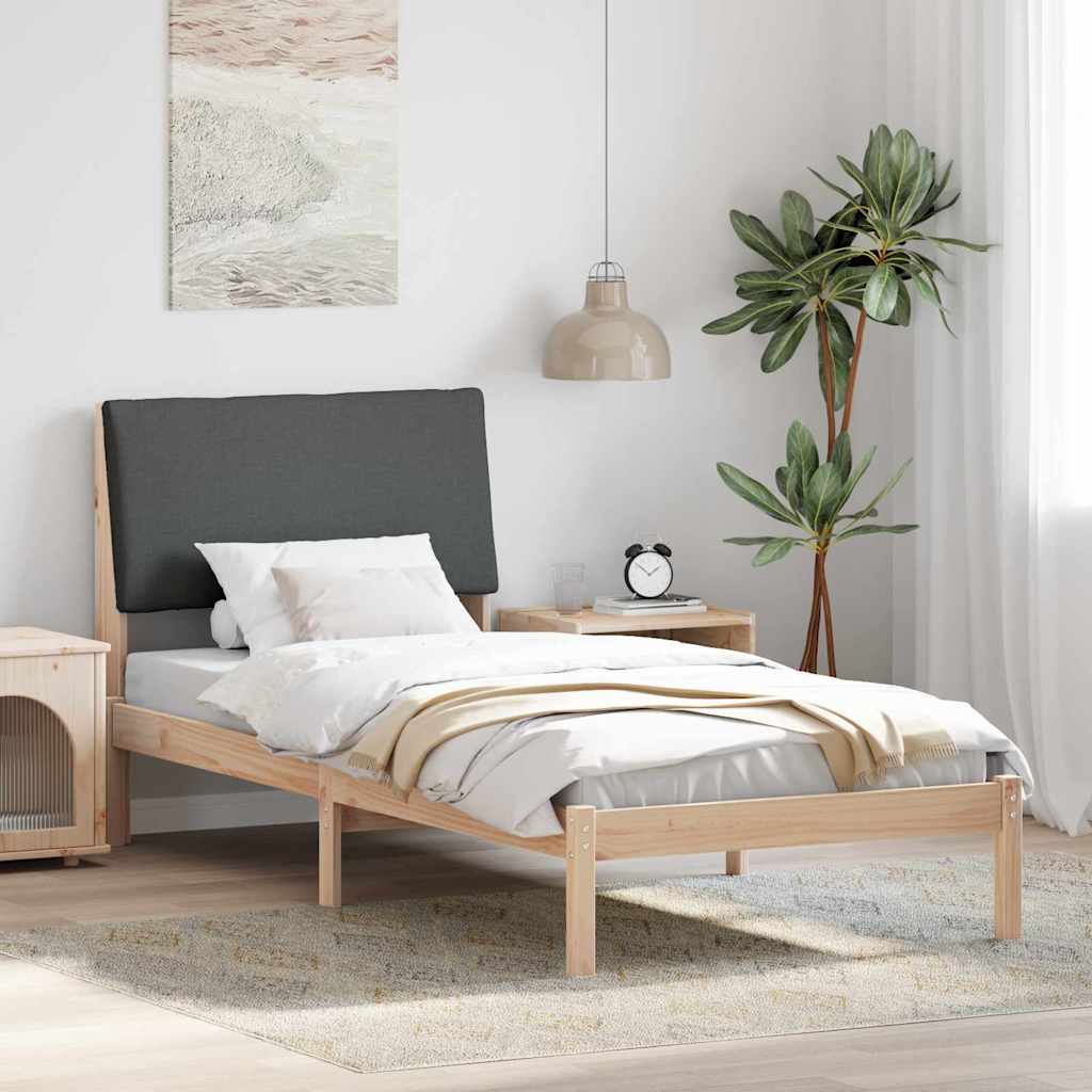Bedframe Bruin en donkergrijs 100 x 200 cm Massief grenenhout is nu te koop bij PeponiXL, paradijselijk wonen!