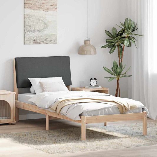 Bedframe Bruin en donkergrijs 100 x 200 cm Massief grenenhout is nu te koop bij PeponiXL, paradijselijk wonen!