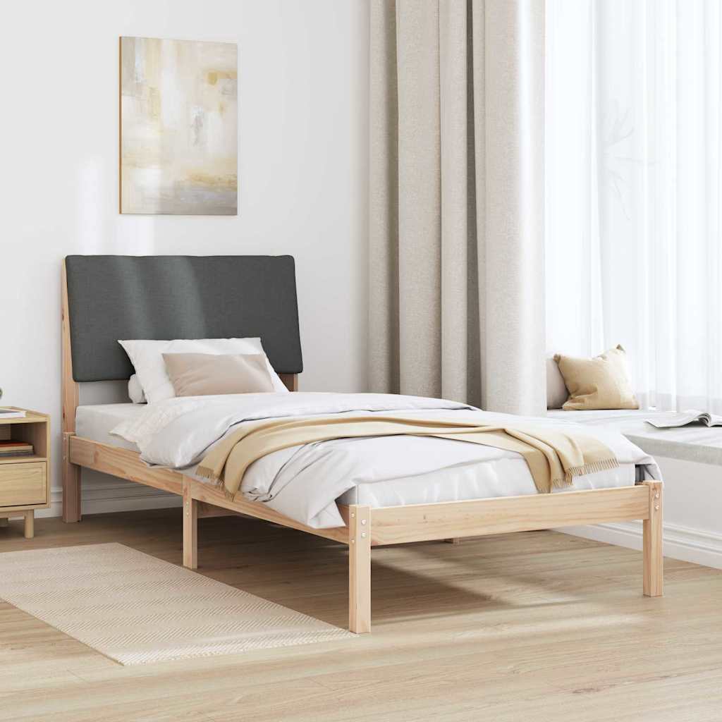 Bedframe Bruin en donkergrijs 100 x 200 cm Massief grenenhout is nu te koop bij PeponiXL, paradijselijk wonen!