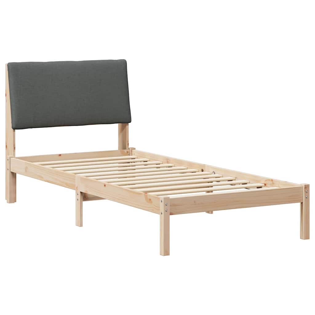 Bedframe Bruin en donkergrijs 100 x 200 cm Massief grenenhout is nu te koop bij PeponiXL, paradijselijk wonen!