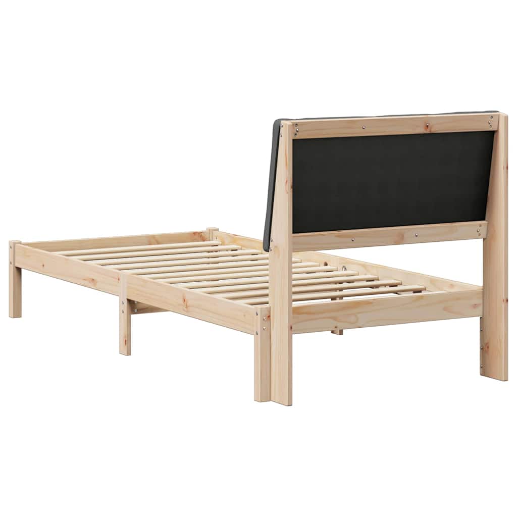Bedframe Bruin en donkergrijs 100 x 200 cm Massief grenenhout is nu te koop bij PeponiXL, paradijselijk wonen!