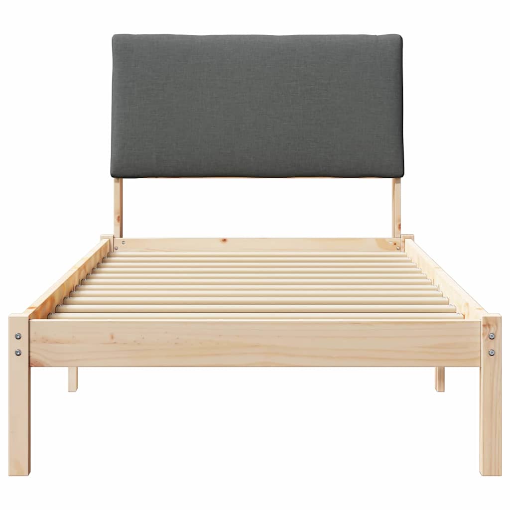 Bedframe Bruin en donkergrijs 100 x 200 cm Massief grenenhout is nu te koop bij PeponiXL, paradijselijk wonen!