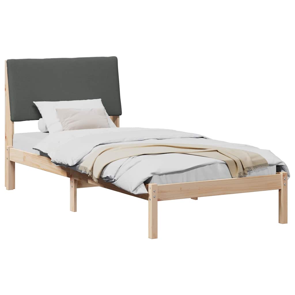 Bedframe Bruin en donkergrijs 100 x 200 cm Massief grenenhout is nu te koop bij PeponiXL, paradijselijk wonen!
