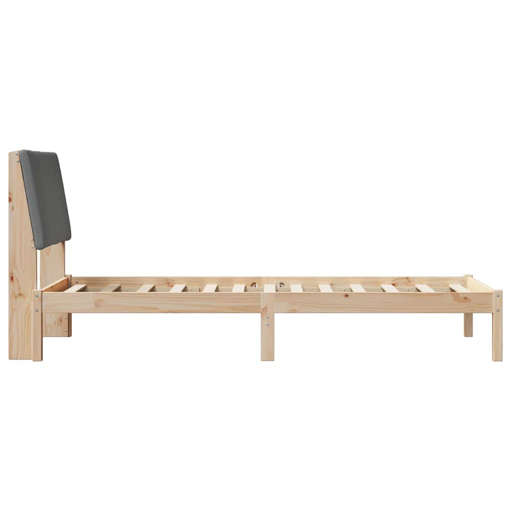 Bedframe Bruin en donkergrijs 100 x 200 cm Massief grenenhout is nu te koop bij PeponiXL, paradijselijk wonen!