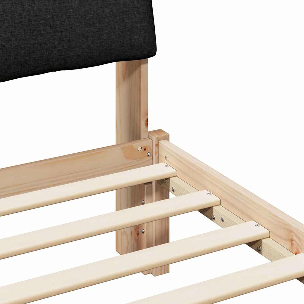 Bedframe Bruin en zwart 100 x 200 cm Massief grenenhout is nu te koop bij PeponiXL, paradijselijk wonen!
