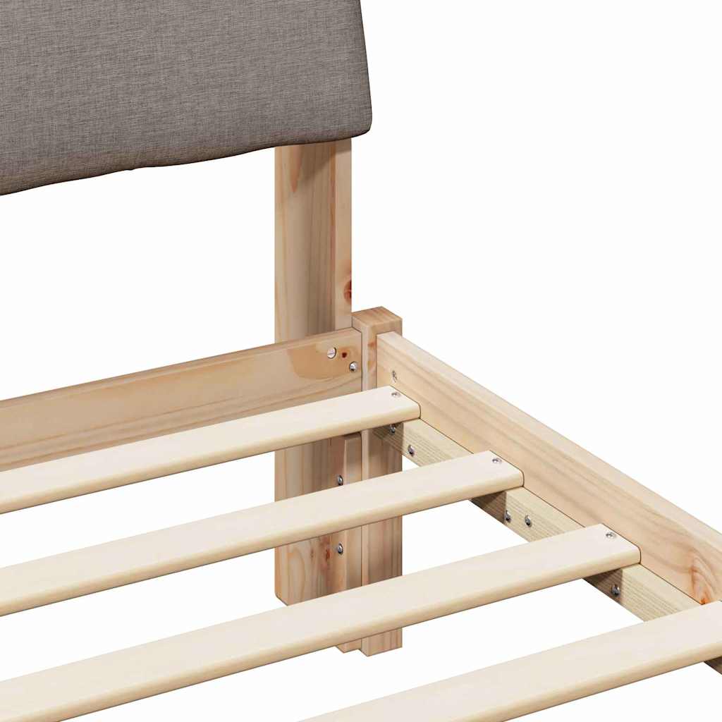 Bedframe Bruin en taupe 100 x 200 cm Massief grenenhout is nu te koop bij PeponiXL, paradijselijk wonen!