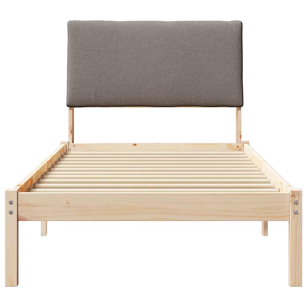 Bedframe Bruin en taupe 100 x 200 cm Massief grenenhout is nu te koop bij PeponiXL, paradijselijk wonen!