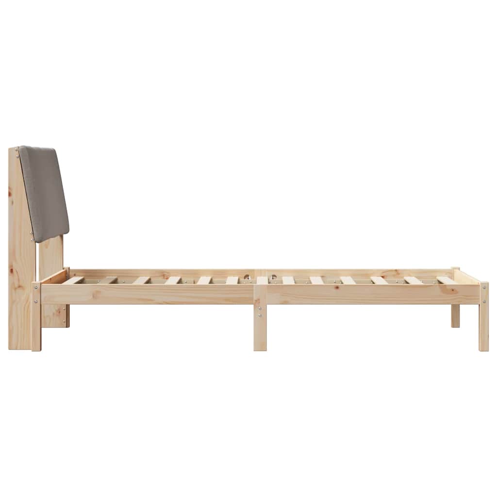 Bedframe Bruin en taupe 100 x 200 cm Massief grenenhout is nu te koop bij PeponiXL, paradijselijk wonen!
