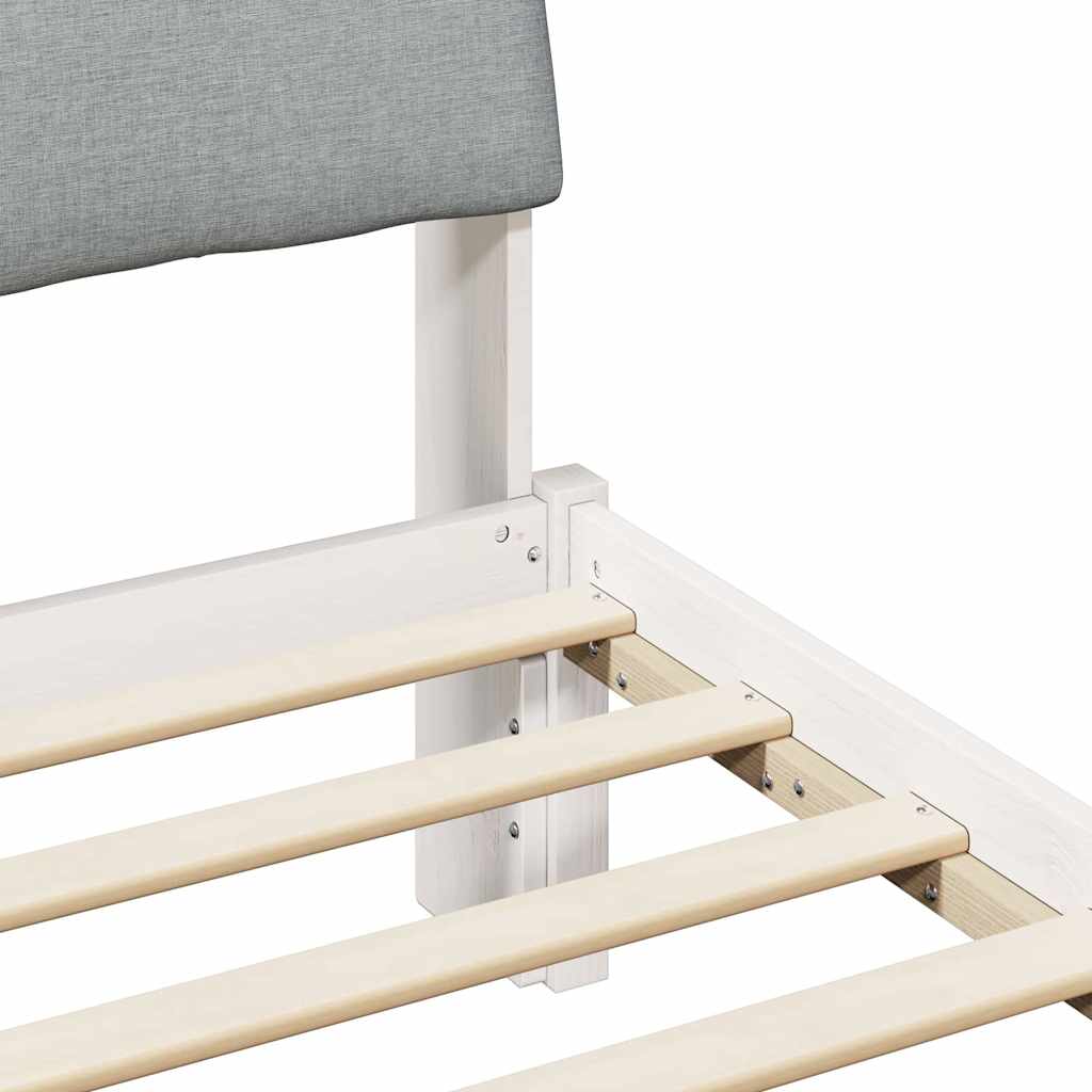 Bedframe Wit en lichtgrijs 100 x 200 cm Massief grenenhout is nu te koop bij PeponiXL, paradijselijk wonen!