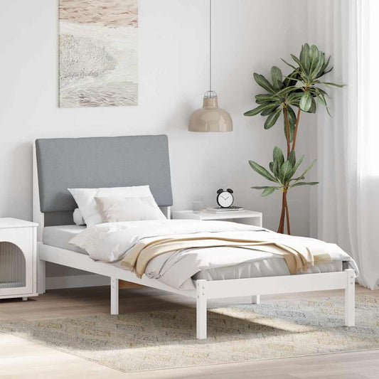 Bedframe Wit en lichtgrijs 100 x 200 cm Massief grenenhout is nu te koop bij PeponiXL, paradijselijk wonen!