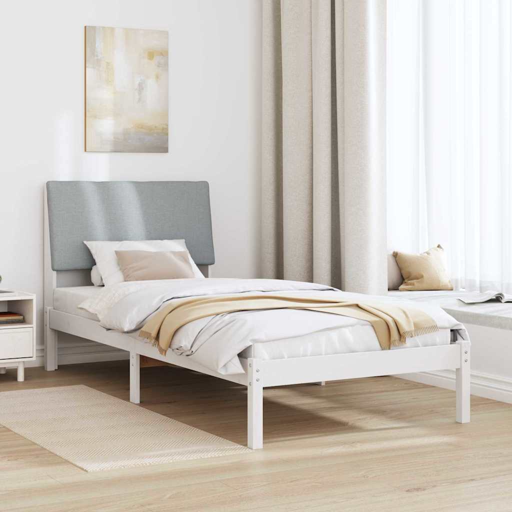 Bedframe Wit en lichtgrijs 100 x 200 cm Massief grenenhout is nu te koop bij PeponiXL, paradijselijk wonen!