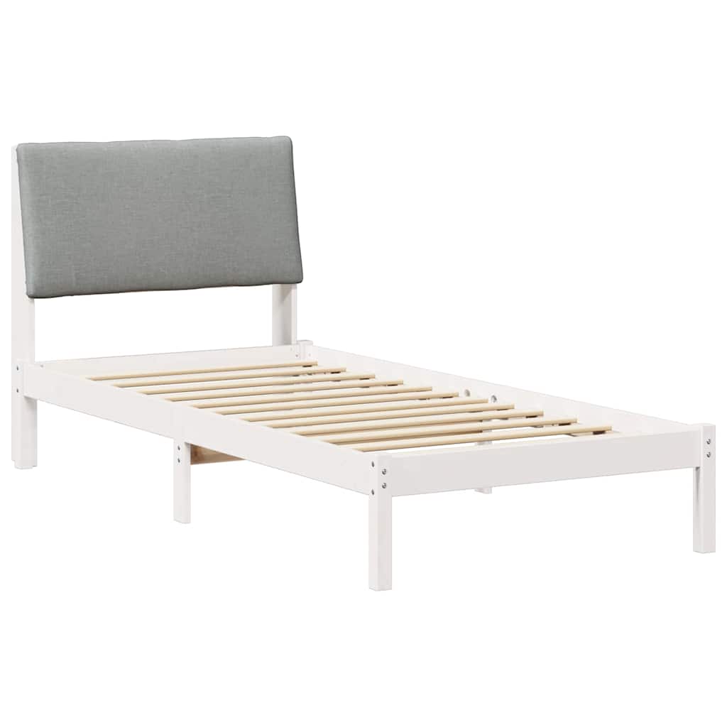 Bedframe Wit en lichtgrijs 100 x 200 cm Massief grenenhout is nu te koop bij PeponiXL, paradijselijk wonen!