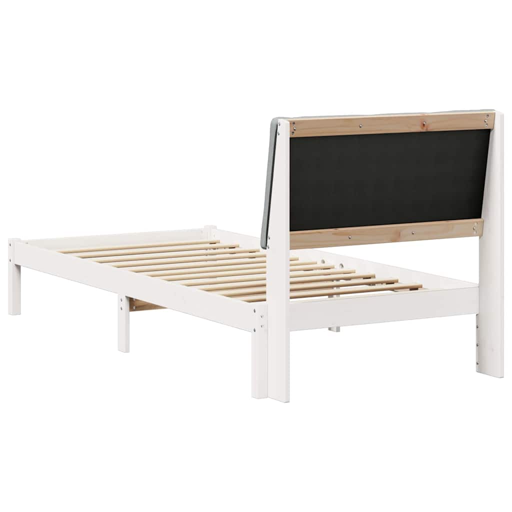 Bedframe Wit en lichtgrijs 100 x 200 cm Massief grenenhout is nu te koop bij PeponiXL, paradijselijk wonen!