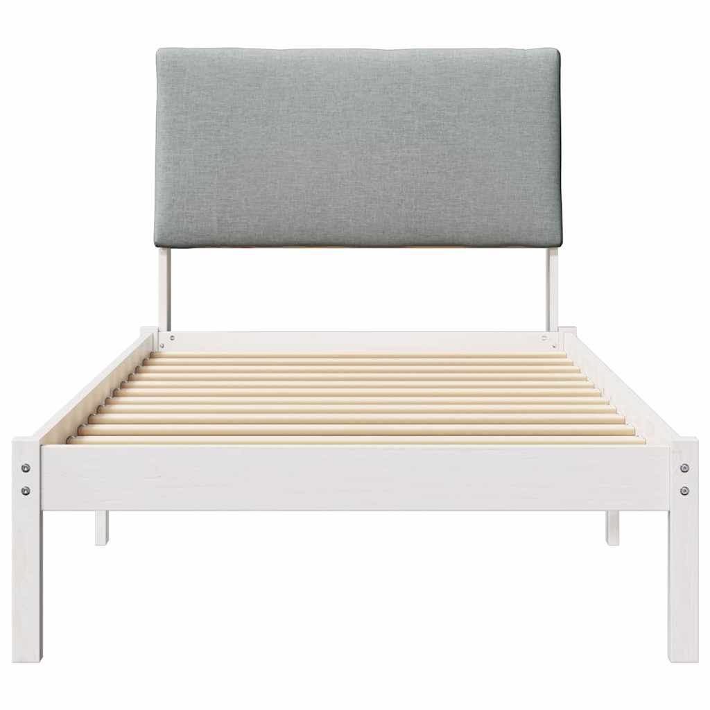 Bedframe Wit en lichtgrijs 100 x 200 cm Massief grenenhout is nu te koop bij PeponiXL, paradijselijk wonen!