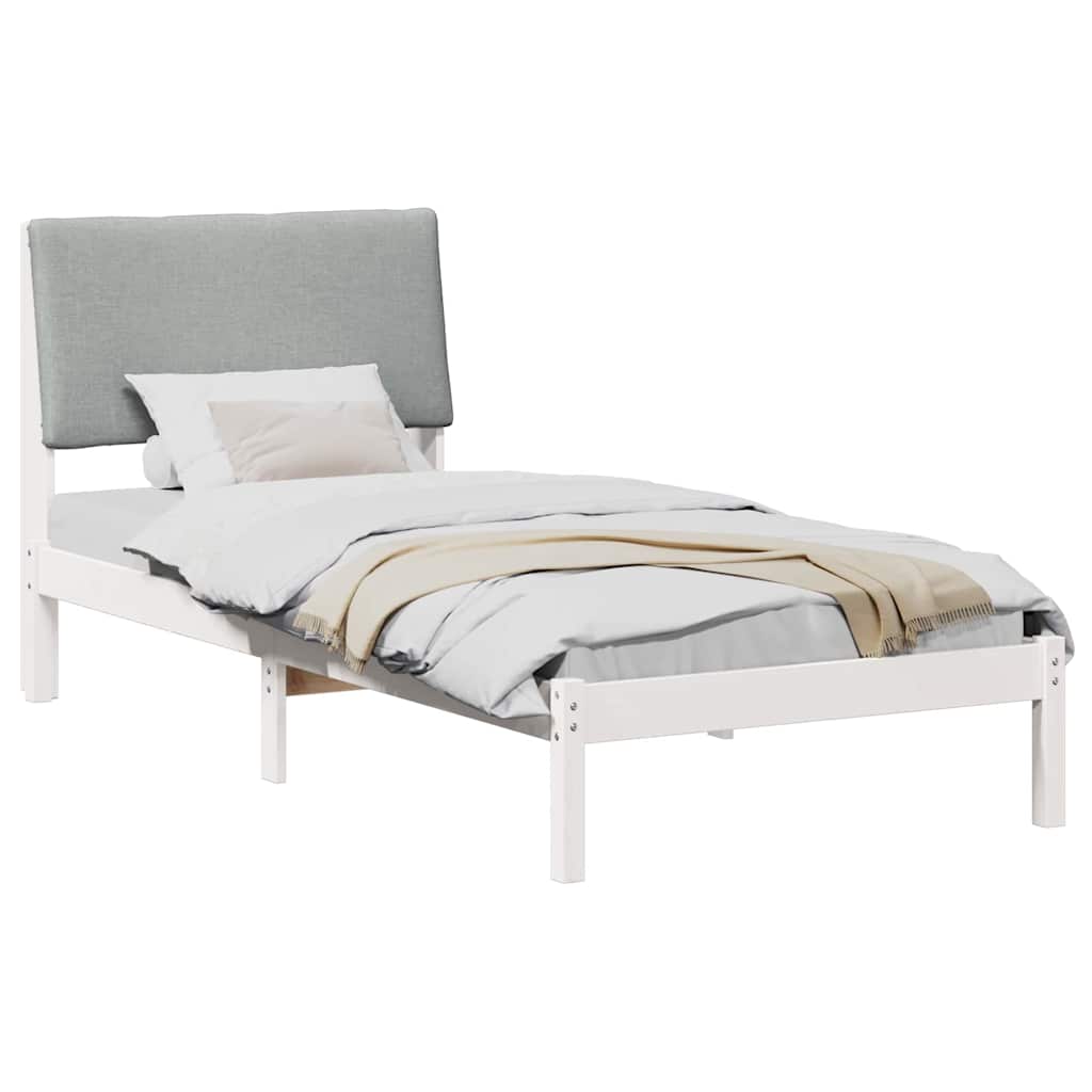 Bedframe Wit en lichtgrijs 100 x 200 cm Massief grenenhout is nu te koop bij PeponiXL, paradijselijk wonen!