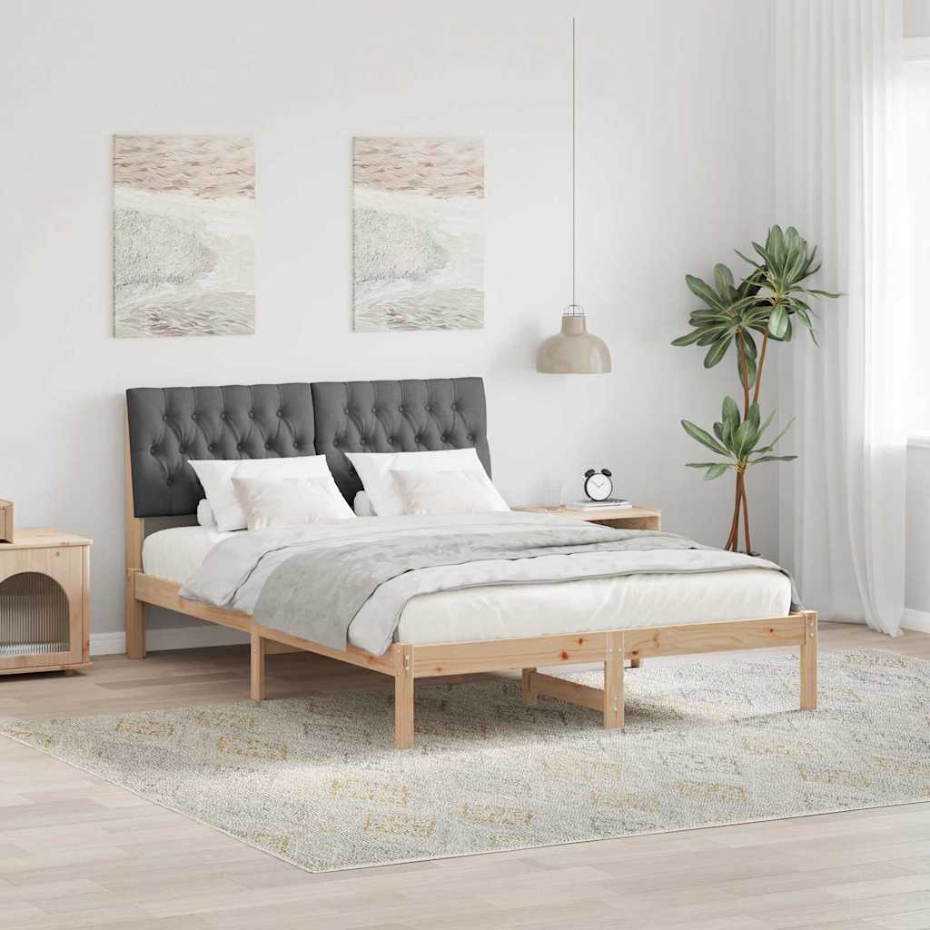 Bedframe met Gevoerd Hoofdgedeelte Bruin 135 x 190 cm is nu te koop bij PeponiXL, paradijselijk wonen!