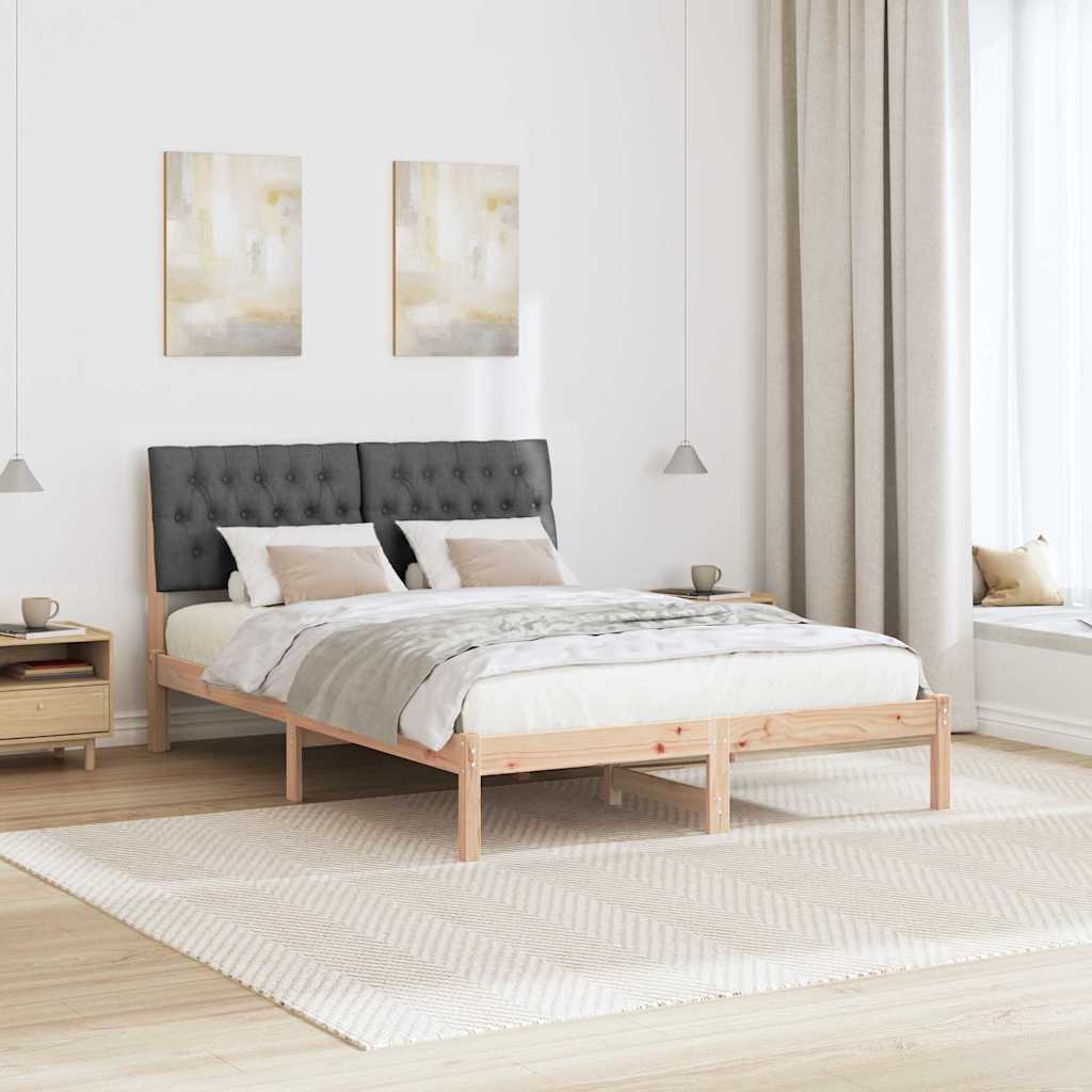 Bedframe met Gevoerd Hoofdgedeelte Bruin 135 x 190 cm is nu te koop bij PeponiXL, paradijselijk wonen!