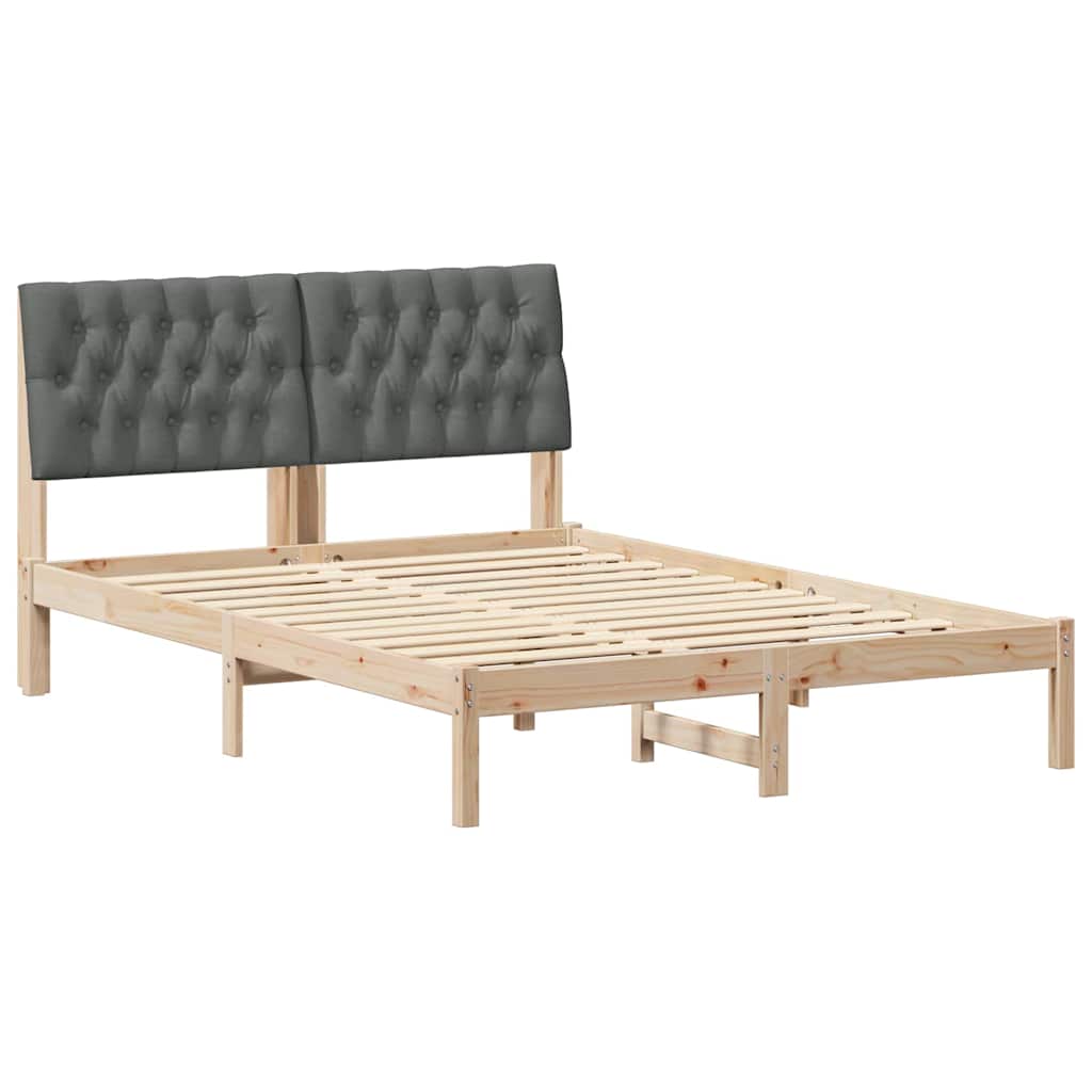 Bedframe met Gevoerd Hoofdgedeelte Bruin 135 x 190 cm is nu te koop bij PeponiXL, paradijselijk wonen!