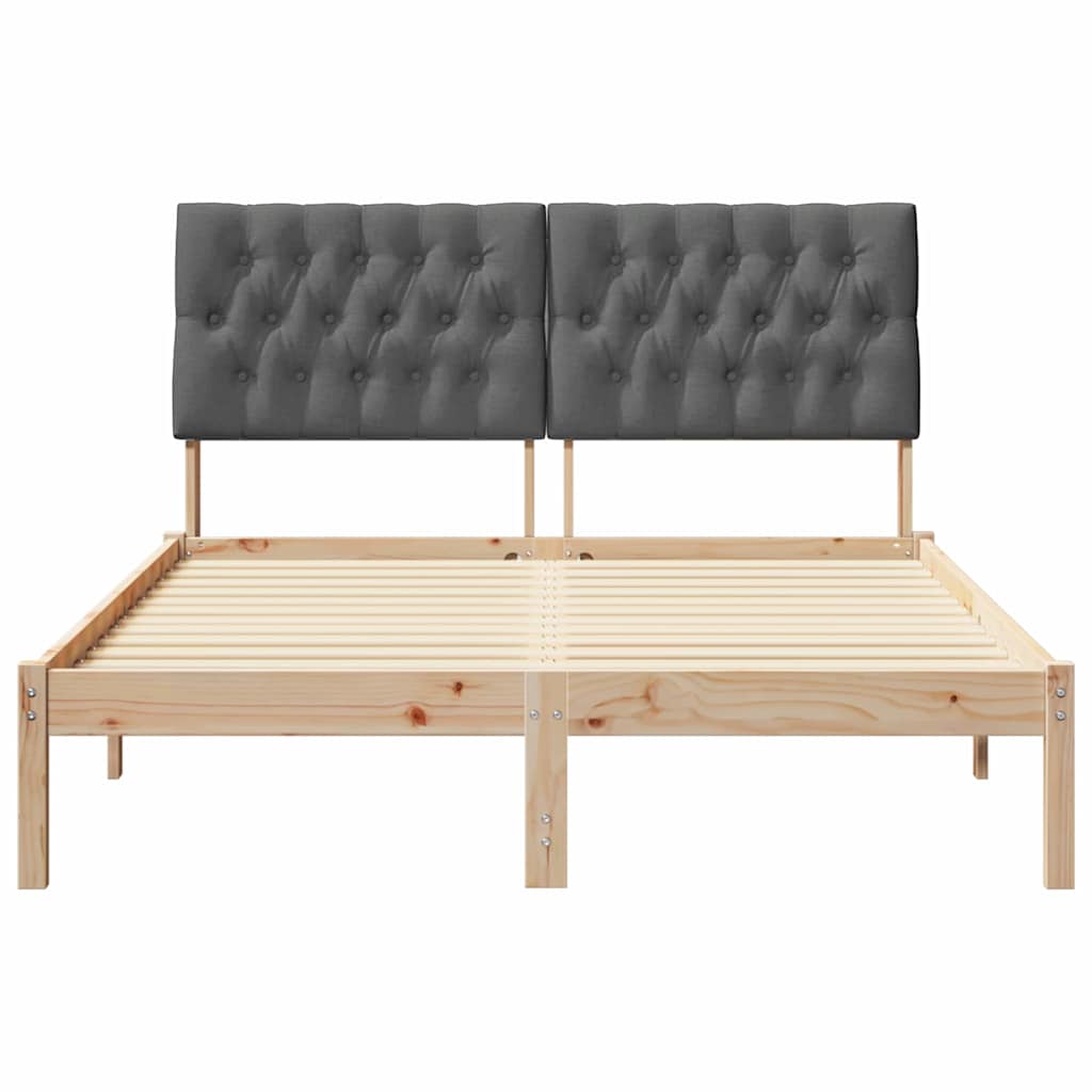 Bedframe met Gevoerd Hoofdgedeelte Bruin 135 x 190 cm is nu te koop bij PeponiXL, paradijselijk wonen!
