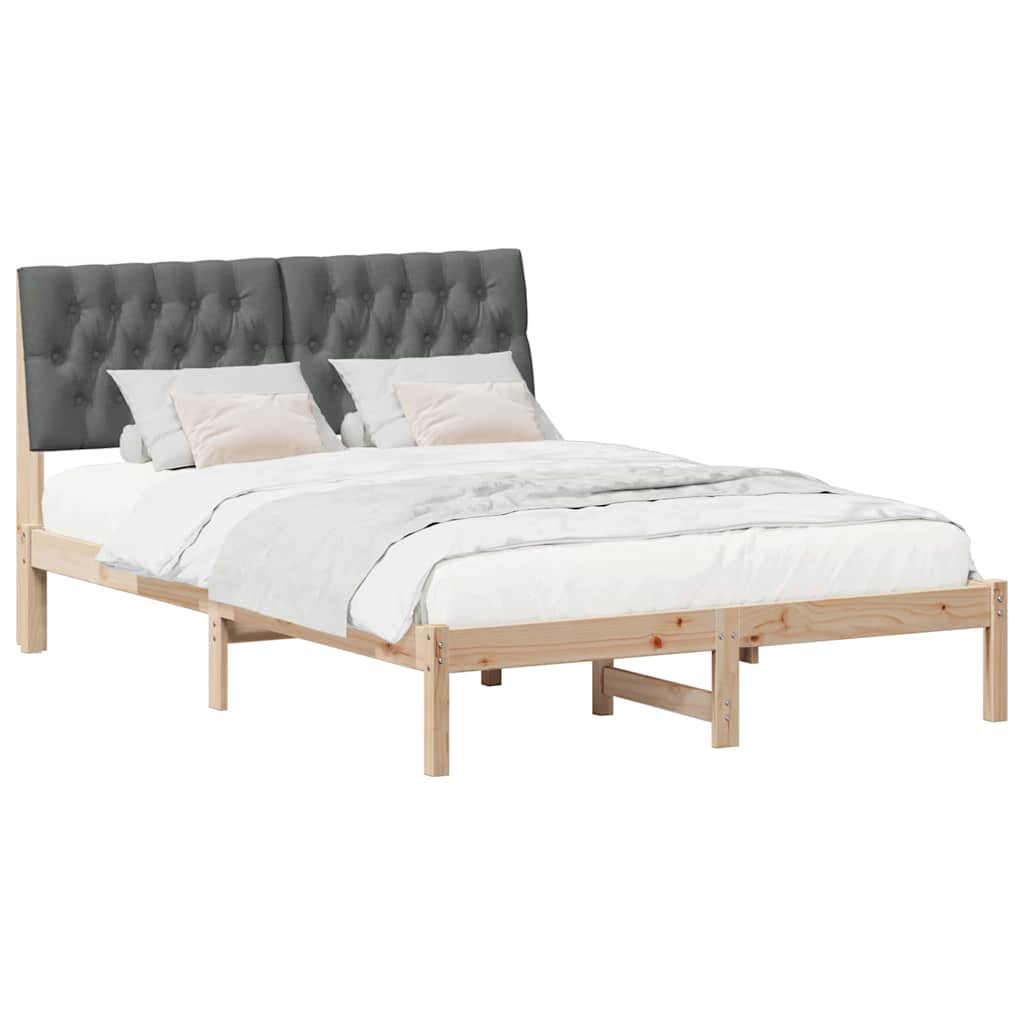 Bedframe met Gevoerd Hoofdgedeelte Bruin 135 x 190 cm is nu te koop bij PeponiXL, paradijselijk wonen!