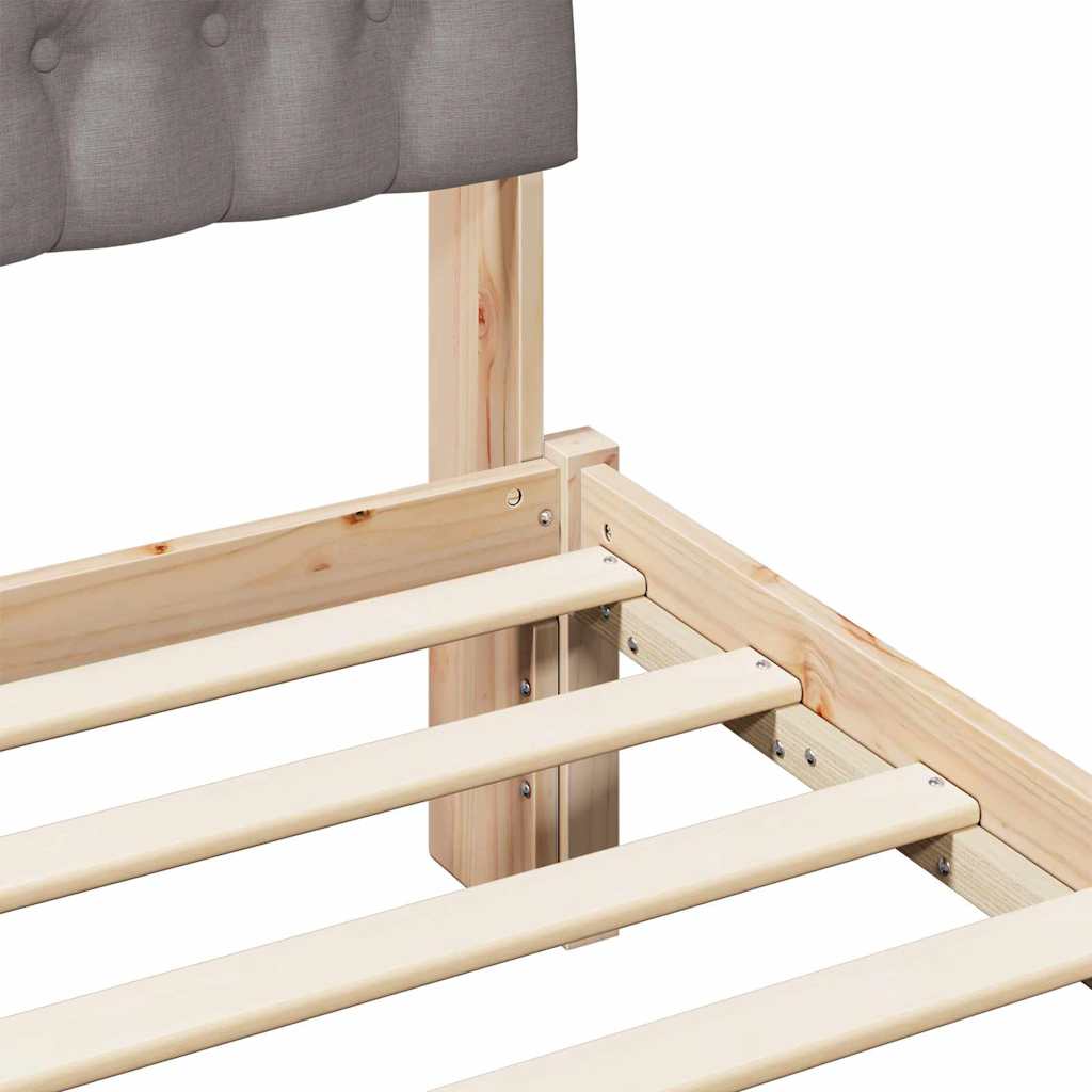 Bedframe met Gevoerd Hoofdgedeelte Bruin 135 x 190 cm is nu te koop bij PeponiXL, paradijselijk wonen!