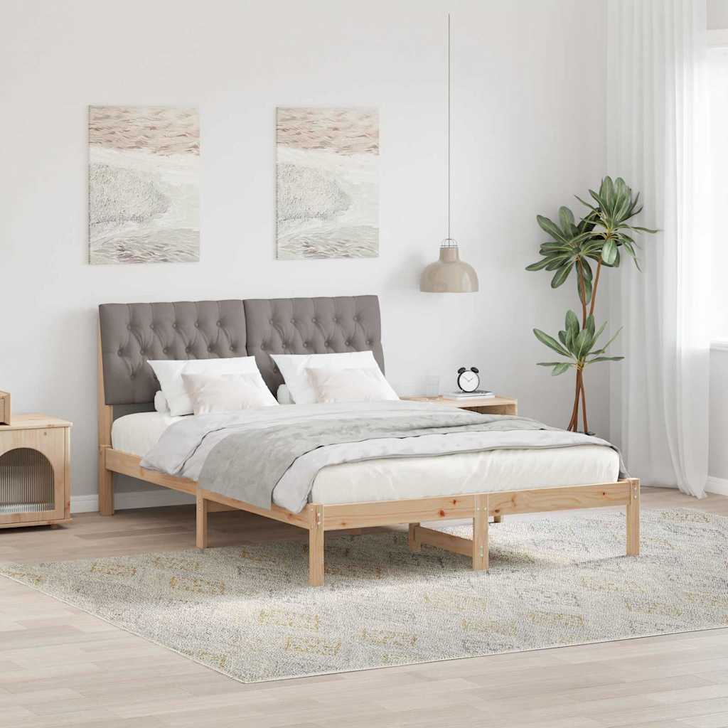 Bedframe met Gevoerd Hoofdgedeelte Bruin 135 x 190 cm is nu te koop bij PeponiXL, paradijselijk wonen!