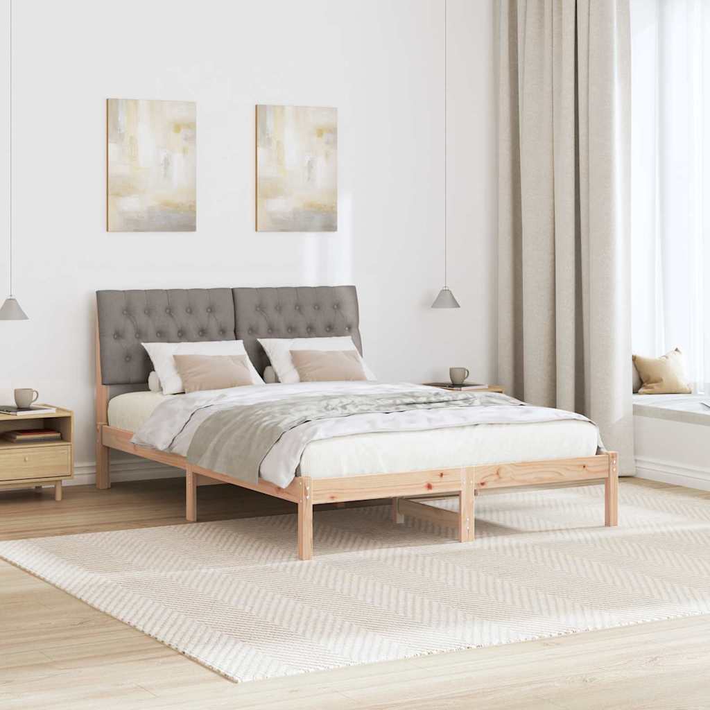 Bedframe met Gevoerd Hoofdgedeelte Bruin 135 x 190 cm is nu te koop bij PeponiXL, paradijselijk wonen!