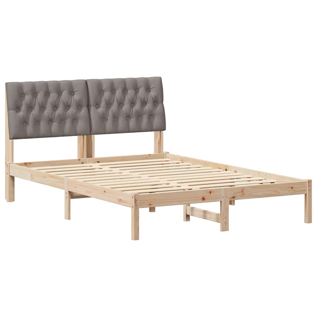 Bedframe met Gevoerd Hoofdgedeelte Bruin 135 x 190 cm is nu te koop bij PeponiXL, paradijselijk wonen!