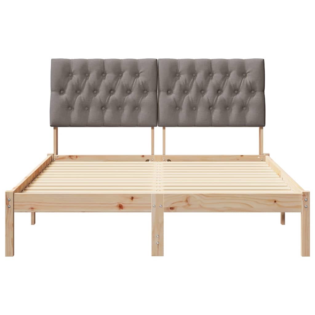 Bedframe met Gevoerd Hoofdgedeelte Bruin 135 x 190 cm is nu te koop bij PeponiXL, paradijselijk wonen!