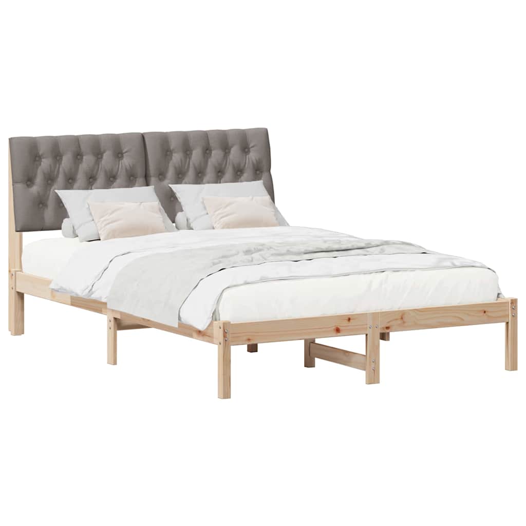 Bedframe met Gevoerd Hoofdgedeelte Bruin 135 x 190 cm is nu te koop bij PeponiXL, paradijselijk wonen!