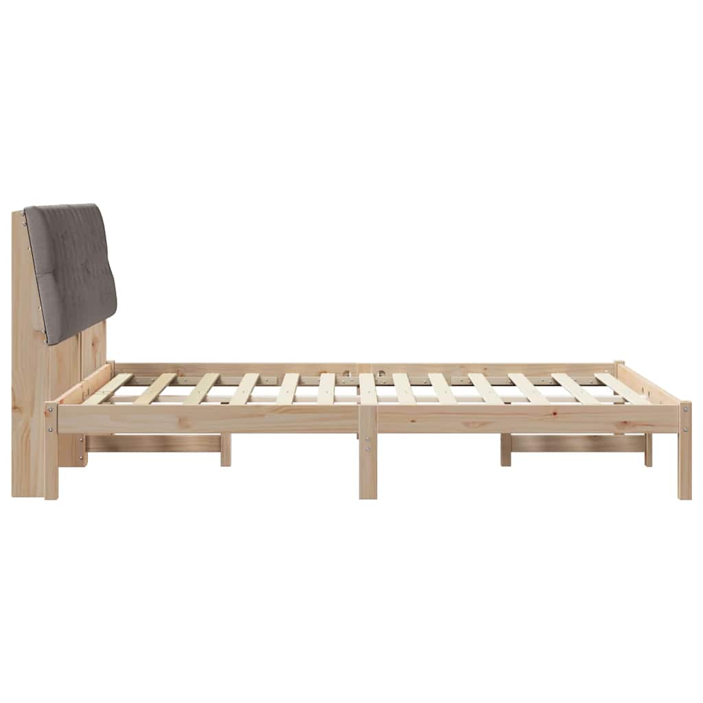 Bedframe met Gevoerd Hoofdgedeelte Bruin 135 x 190 cm is nu te koop bij PeponiXL, paradijselijk wonen!