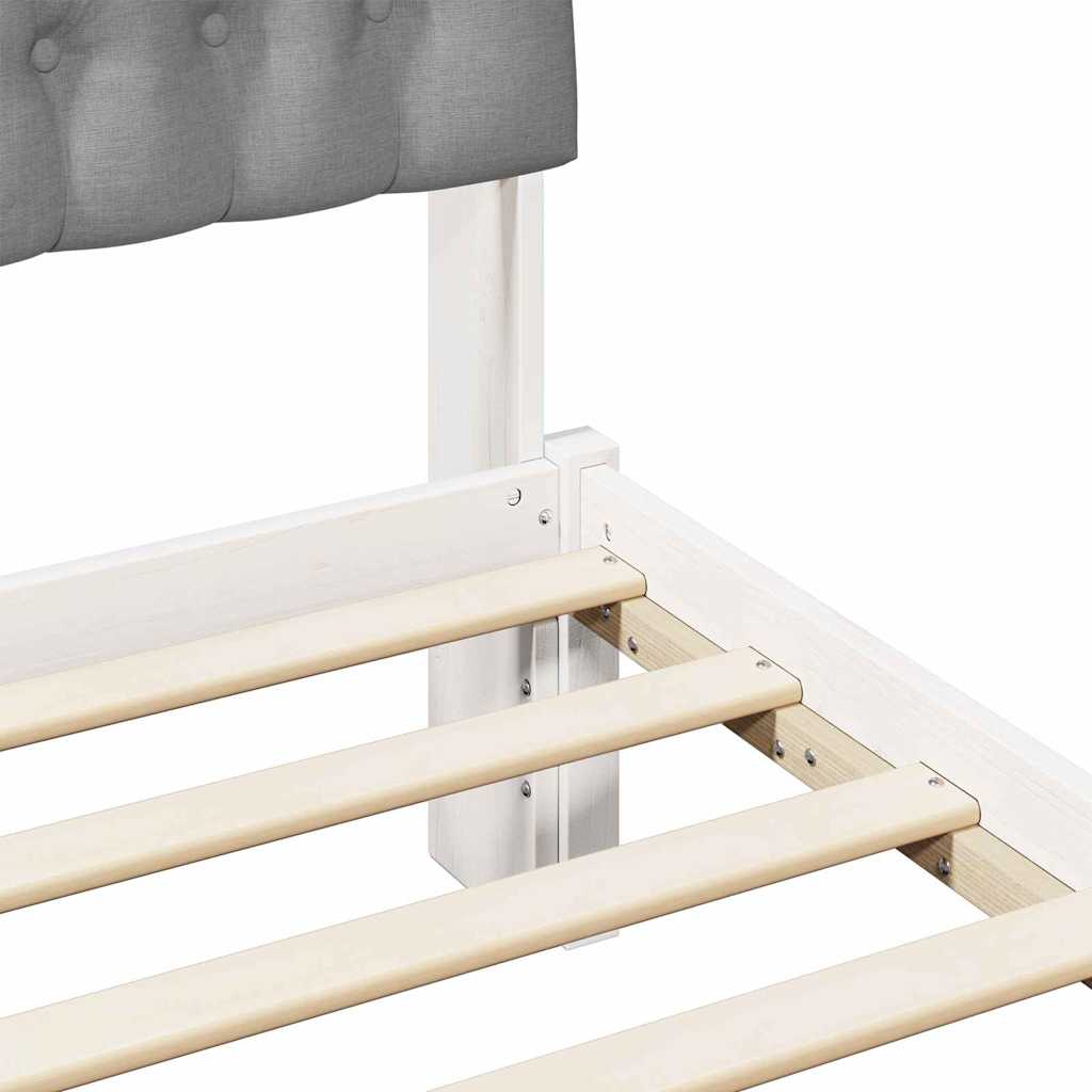 Bedframe met Gevoerd Hoofdgedeelte Wit 135 x 190 cm is nu te koop bij PeponiXL, paradijselijk wonen!